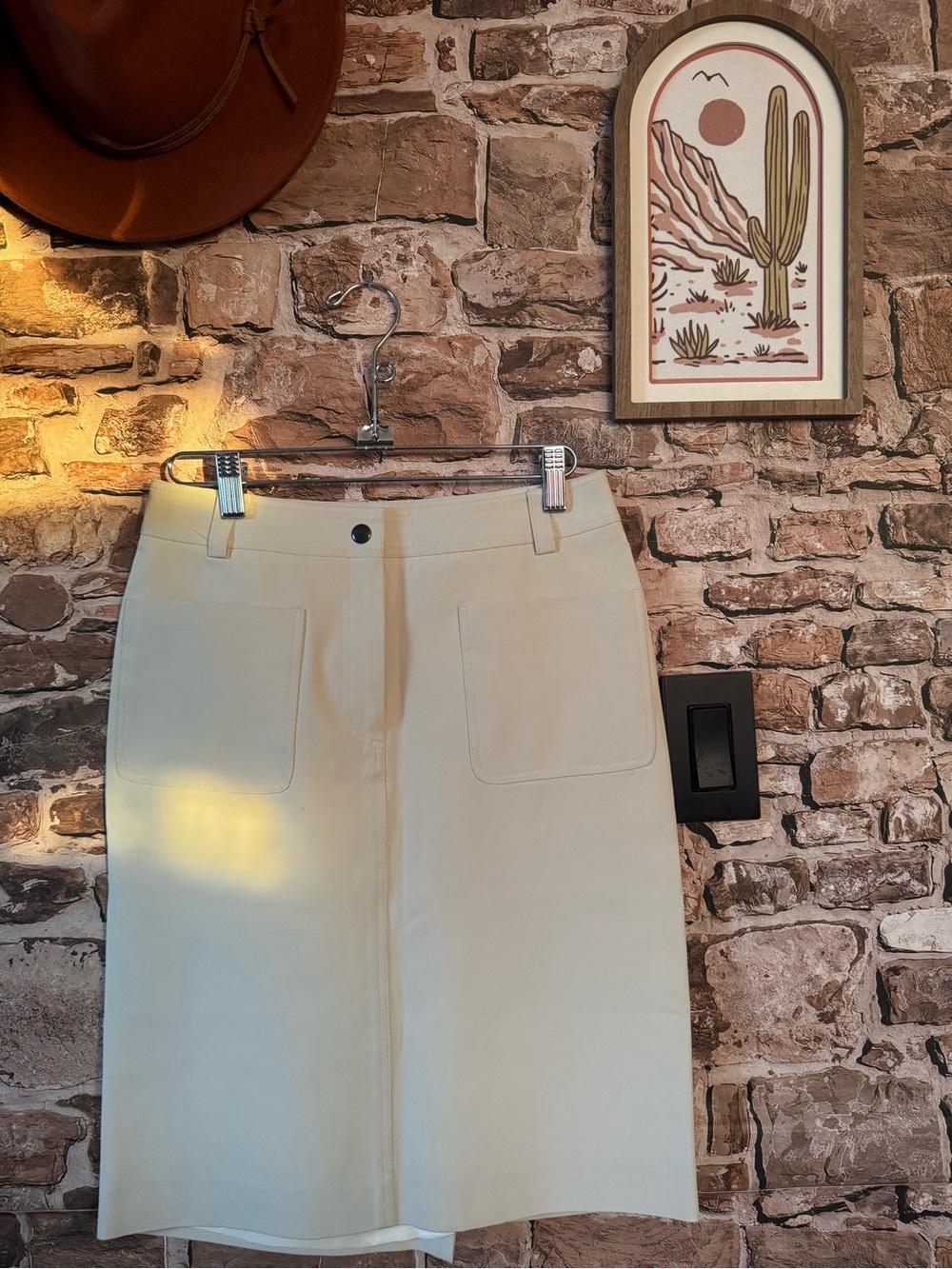 Jenne Maac Cream Tailored Skirt